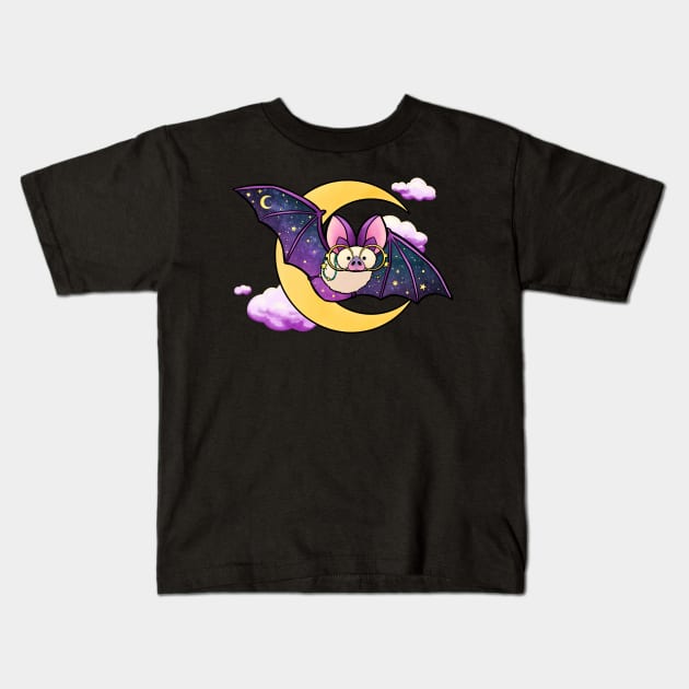 Moon Bat Kids T-Shirt by Holly_Pierson_Art